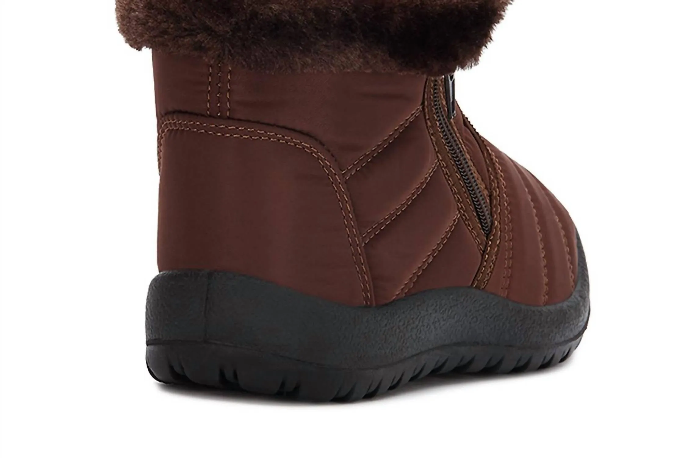 Women's Winter Fur Booties In Brown