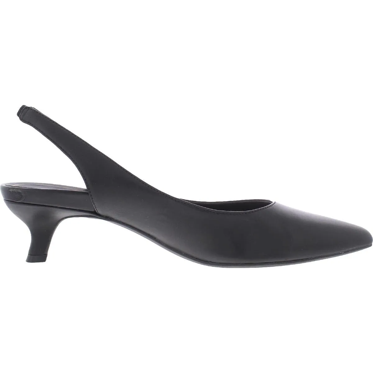 Ziva Womens Leather Pointed Toe Kitten Heels
